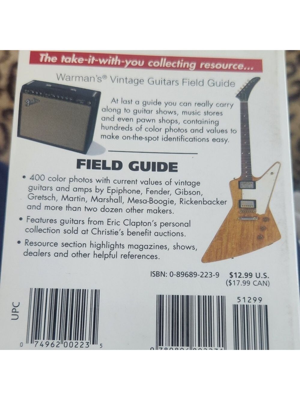 WARMANS VINTAGE GUITARS FIELD GUIDE POCKET BOOK - Picture 2 of 3